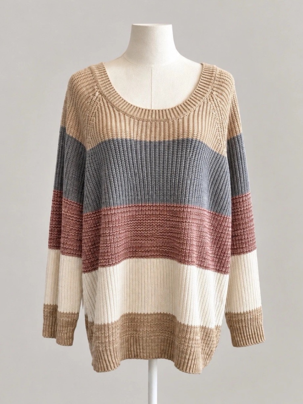 Misia Curvy Colorblock Sweater Women’s 3X Oversized Cozy Knit